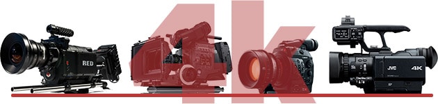 cameras 4k Sony F65, F55, RED Epic, Red Scarlet, Canon C500, Canon 1DC e JVC HMQ10
